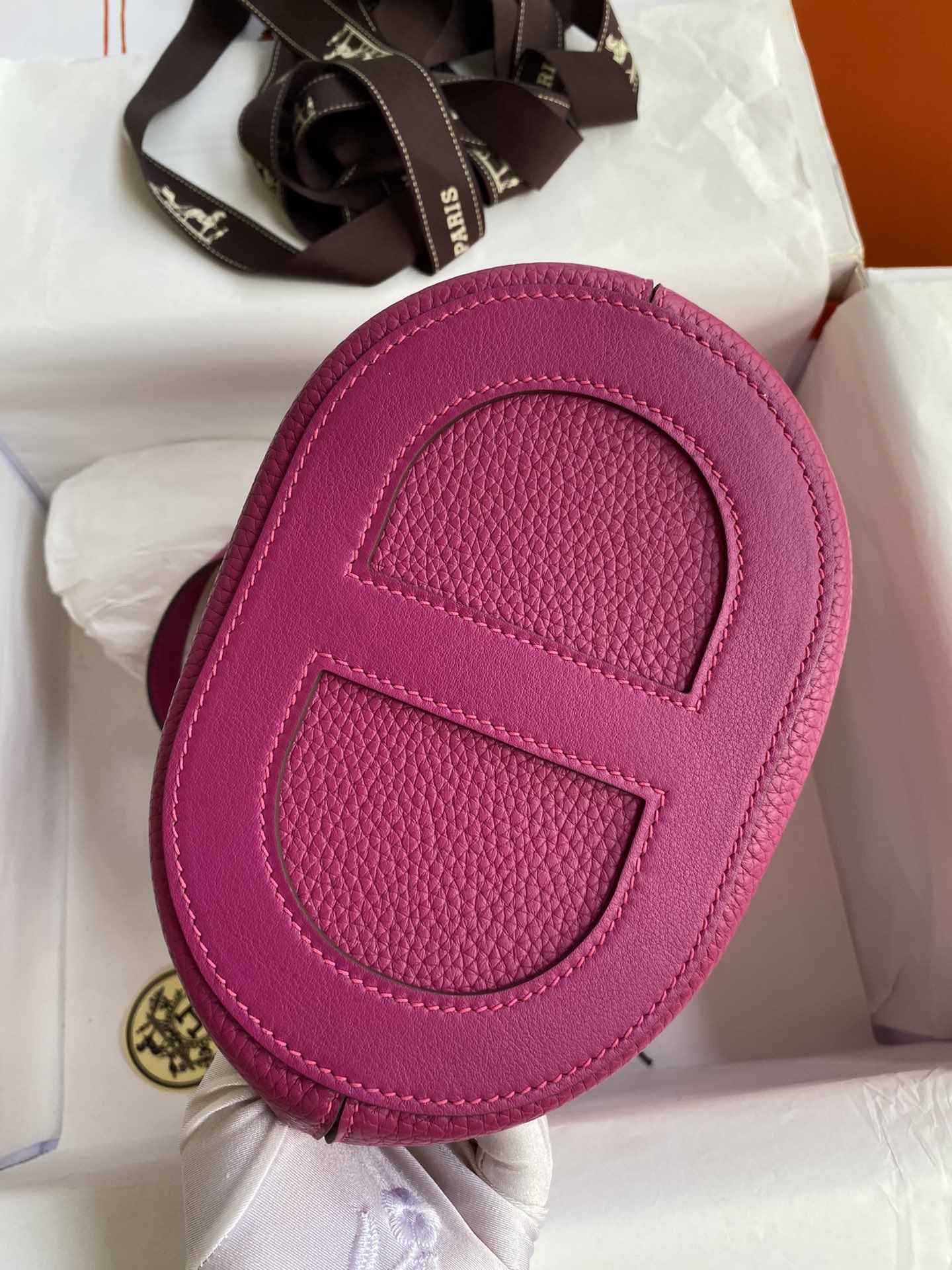 Hermes In The Loop 18 Bag In Rose Purple Clemence Leather